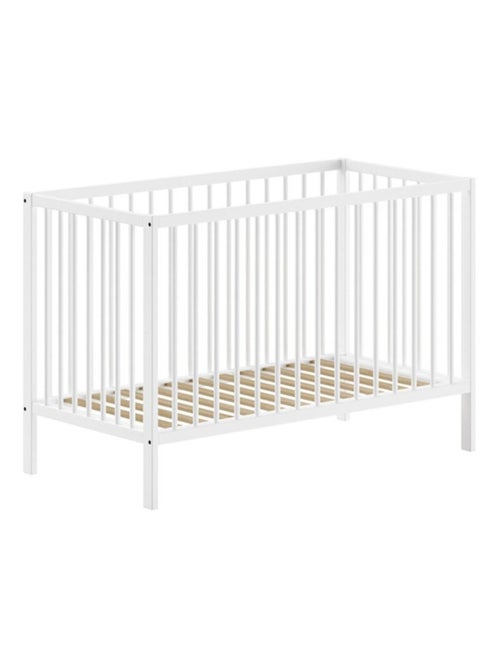 Lit bébé sommier réglable en hauteur hêtre massif  PAOLA - Kiabi