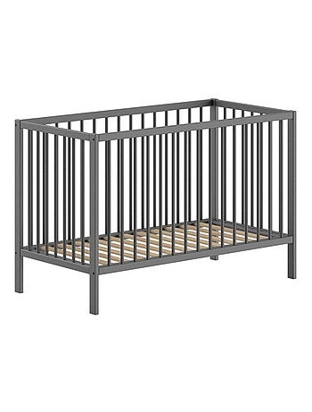 Lit bébé sommier réglable en hauteur hêtre naturel PAOLA