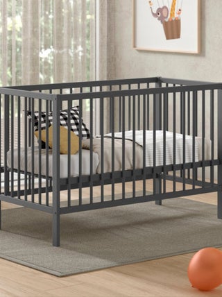 Lit bébé sommier réglable en hauteur hêtre naturel  PAOLA