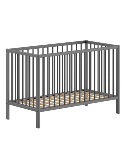 Lit bébé sommier réglable en hauteur hêtre naturel  PAOLA - Kiabi