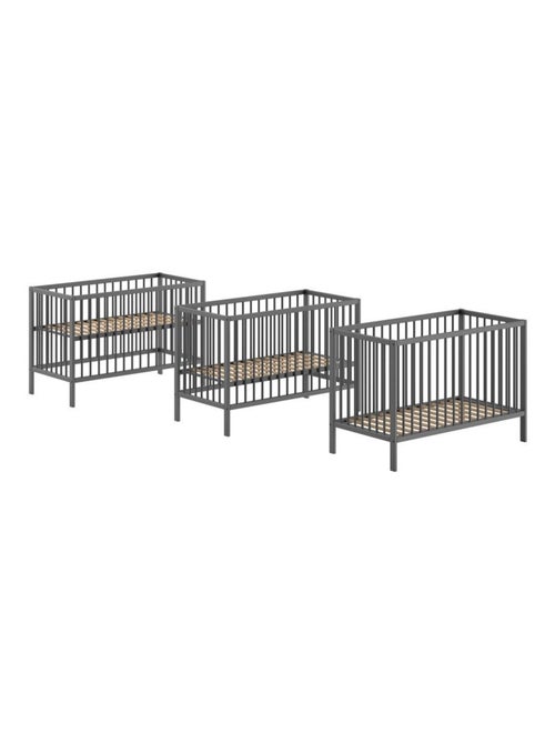 Lit bébé sommier réglable en hauteur hêtre naturel  PAOLA - Kiabi