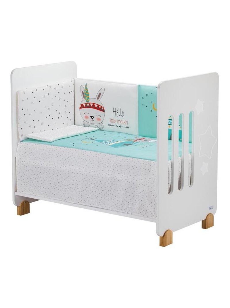 Lit Bébé Star Nature  and  Parure de lit 3 Pcs. Tipi/Oso Verd Beige - Kiabi