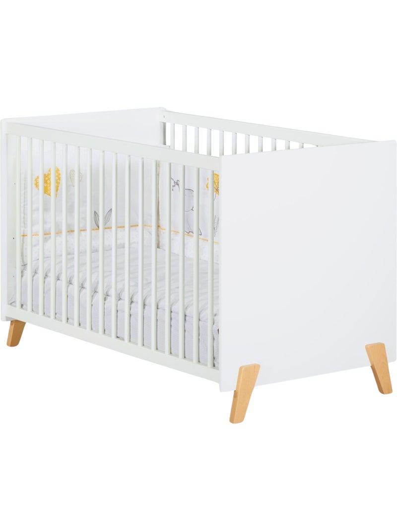 Lit bébé sur pieds en bois - BABYPRICE Blanc Marron - Kiabi