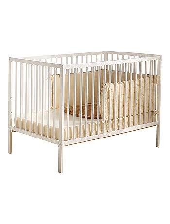 Lit bébé tout barreaux en bois avec matelas - BABYPRICE