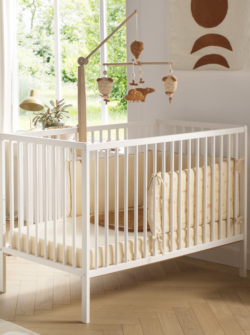 Lit bébé tout barreaux en bois avec matelas - BABYPRICE Blanc - Kiabi