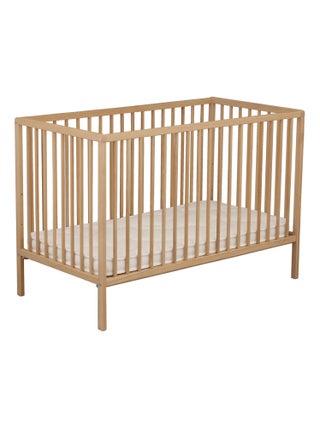 Lit bébé tout barreaux en bois avec matelas -