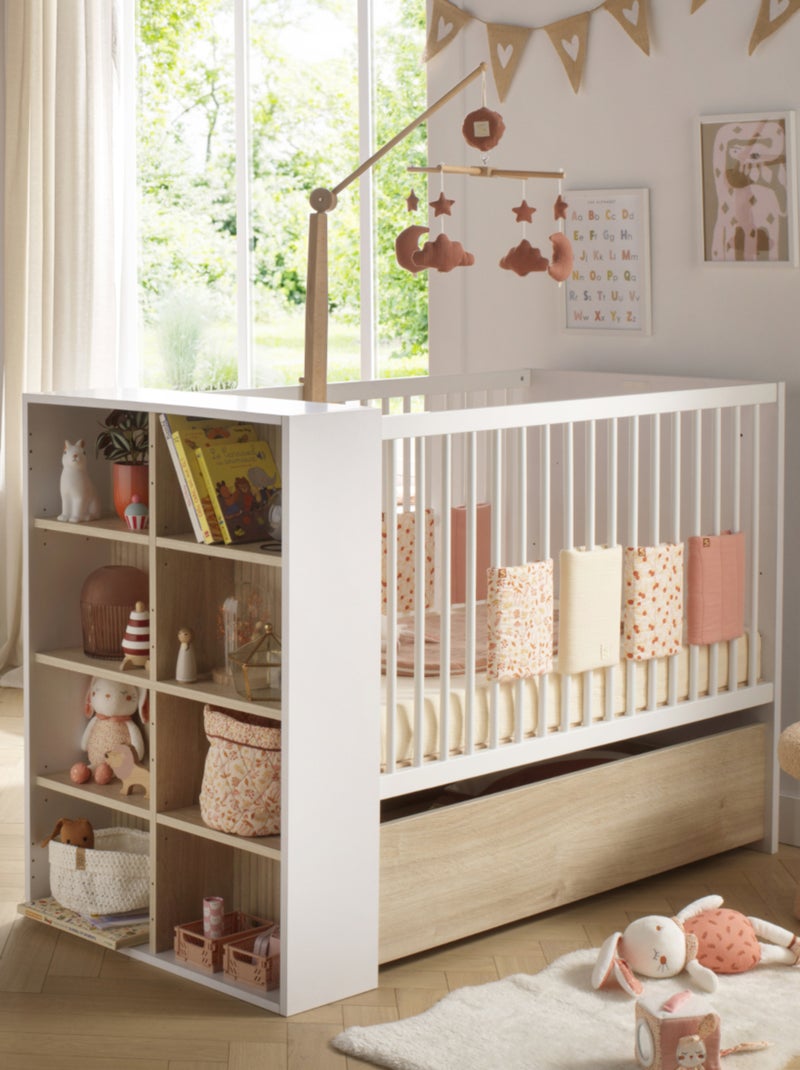 Lit bébé transformable en lit - Blanc Marron - Kiabi