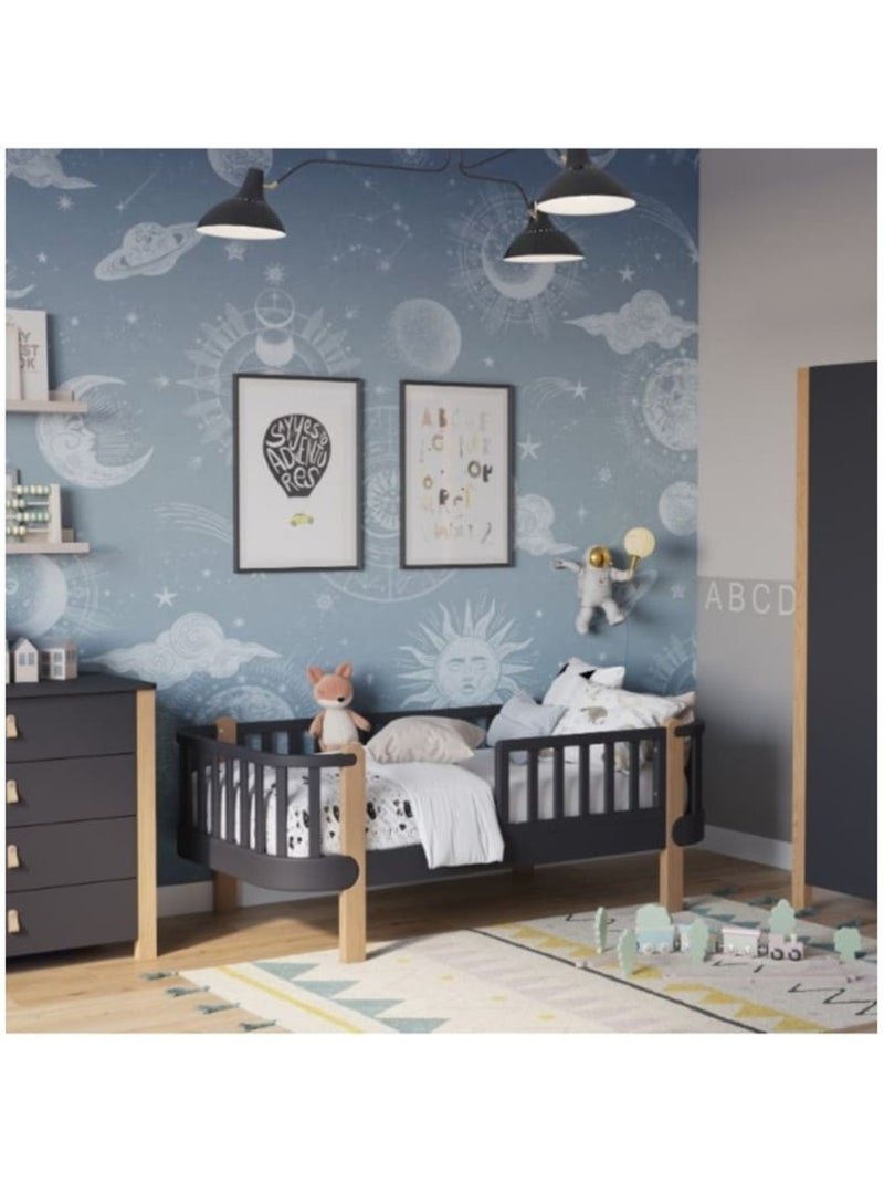 Lit bébé YappyÉtude gris anthracite - Kiabi