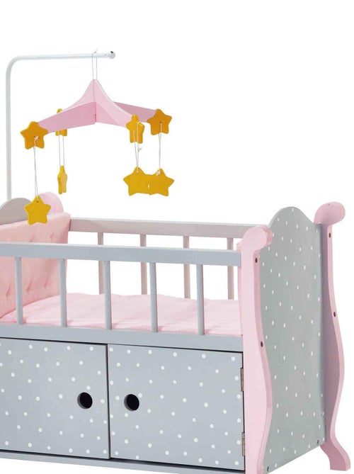 Lit berceau poupon baigneur poupée Polka Dots Princess mobilier bois TD-0206AG - Kiabi