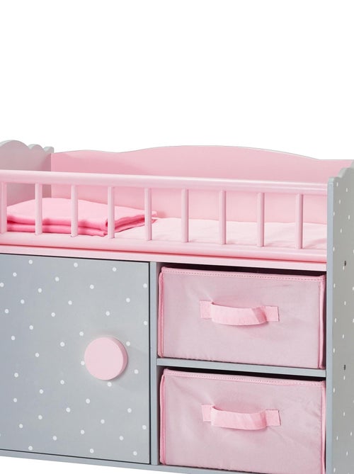 Lit berceau poupon poupée Polka Dots Princess bois avec rangement jeux TD-12390A - Kiabi