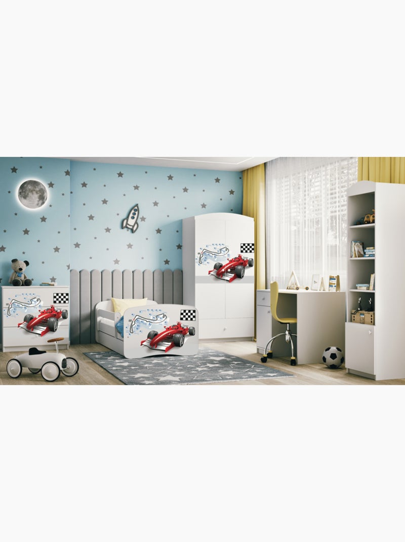 Lit blanc formule 1 avec tiroir - couchage 140x70 cm Multicolore - Kiabi