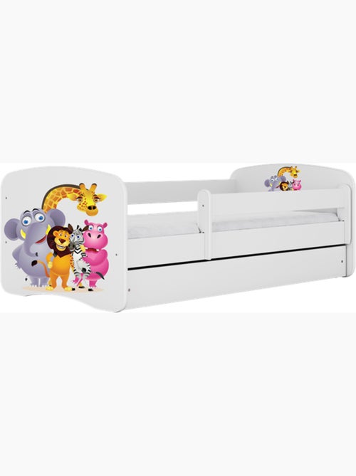 Lit blanc zoo avec tiroir, sans matelas, 140/70 - Kiabi