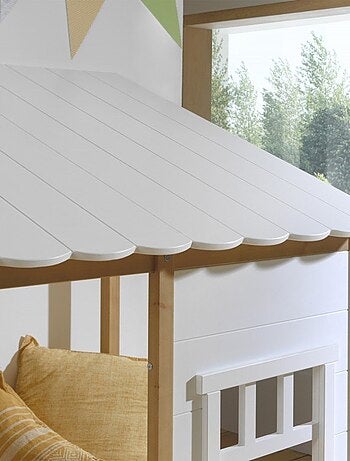 Lit cabane avec façade pin et imitation bois HENRIK