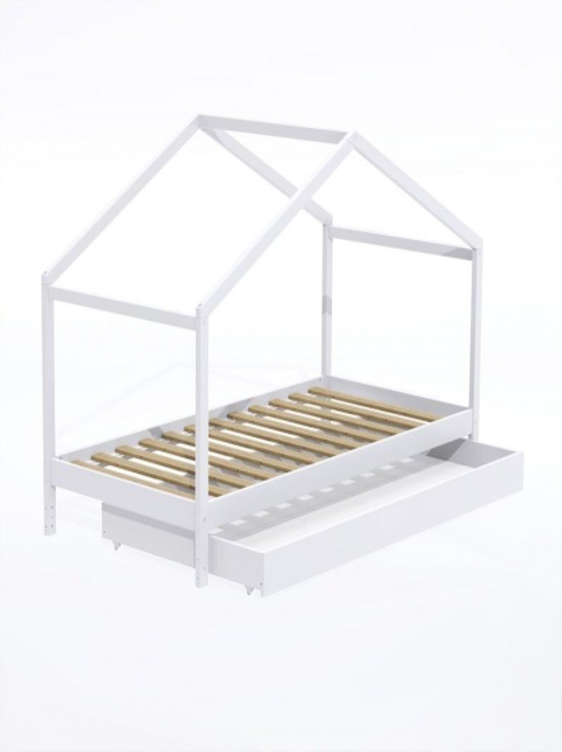 Lit cabane avec tiroir Blanc - Kiabi