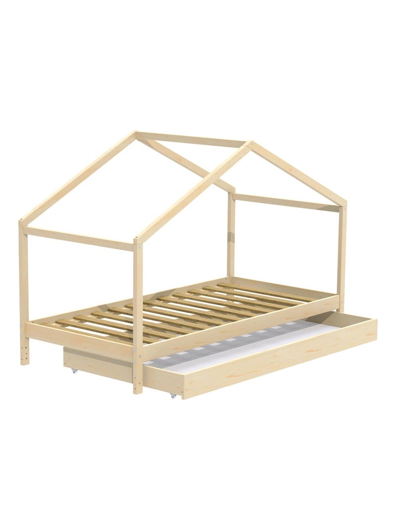 Lit cabane avec tiroir Marron clair - Kiabi