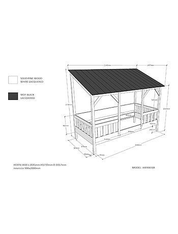 Lit cabane avec toit