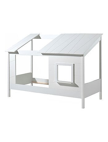 Lit cabane avec toit et fenêtre