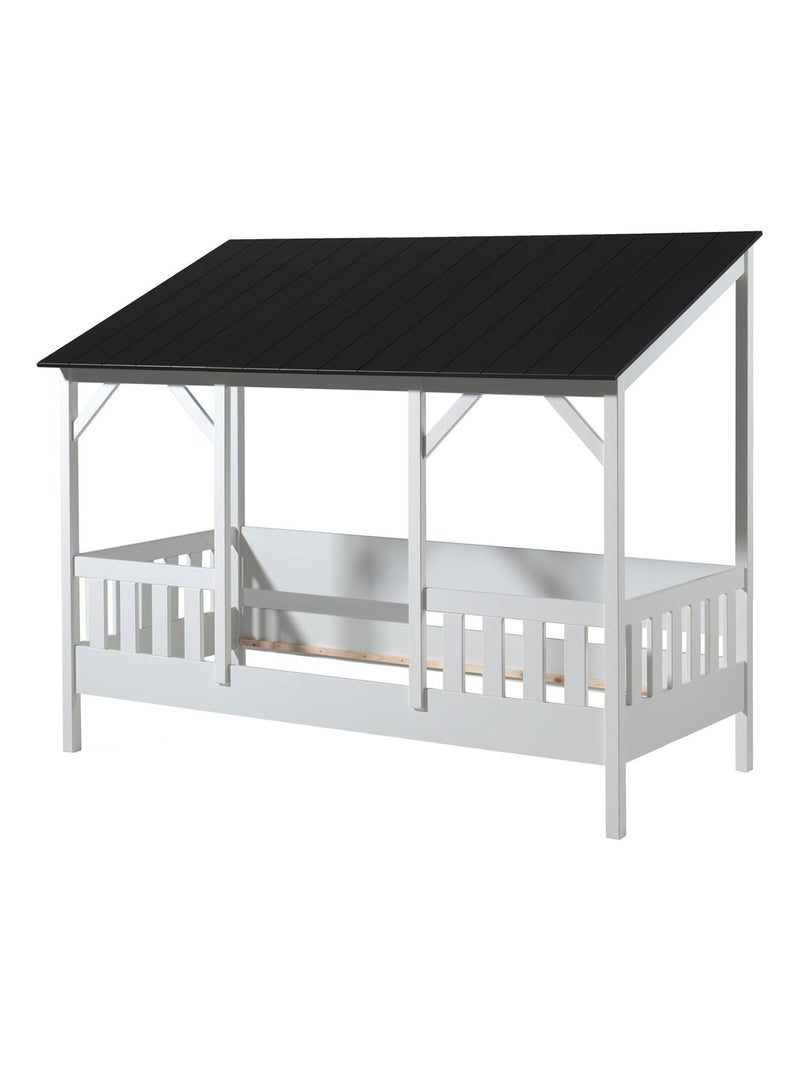 Lit cabane avec toit Noir - Kiabi