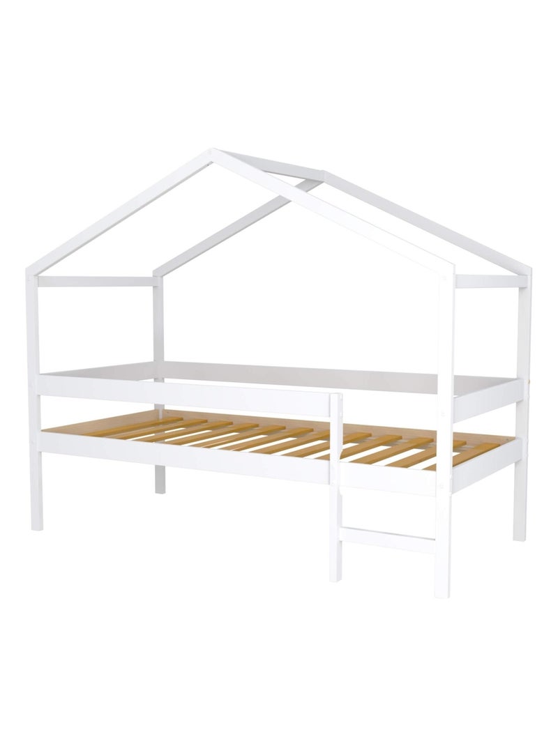 Lit cabane bois Blanc - Kiabi