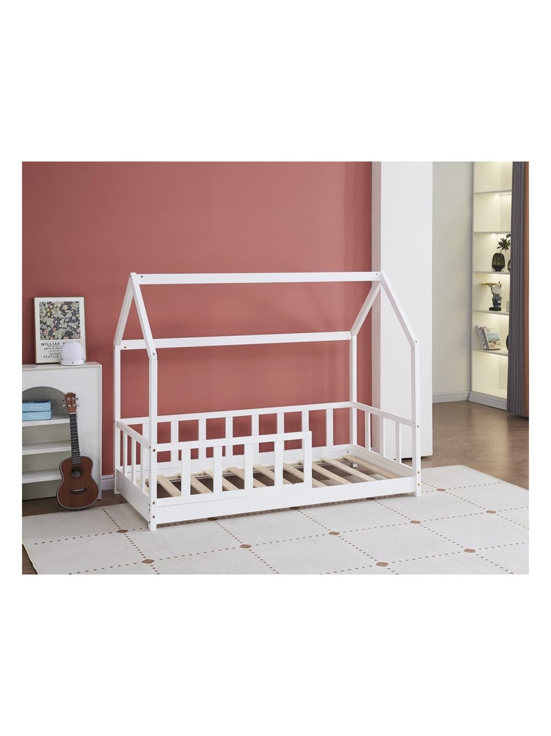 Lit cabane en bois "Charlotte" Blanc - Kiabi