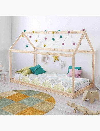 Lit cabane inspiration Montessori en bois massif
