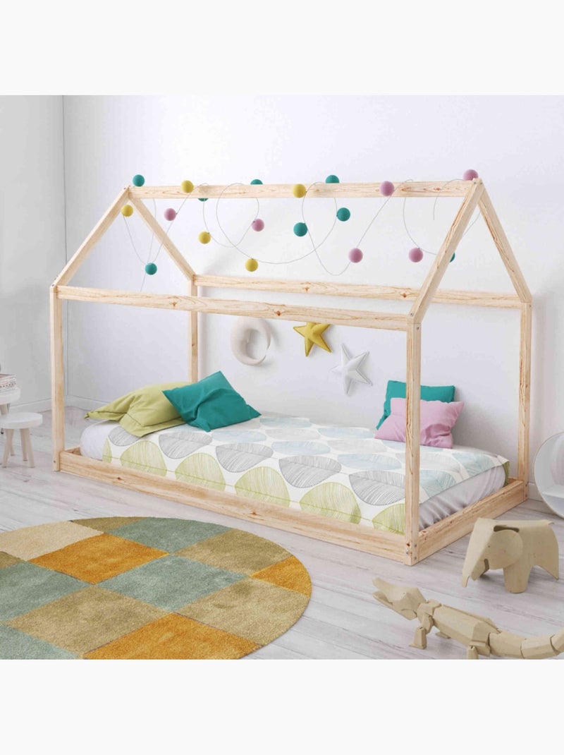 Lit cabane en bois massif Marron clair - Kiabi