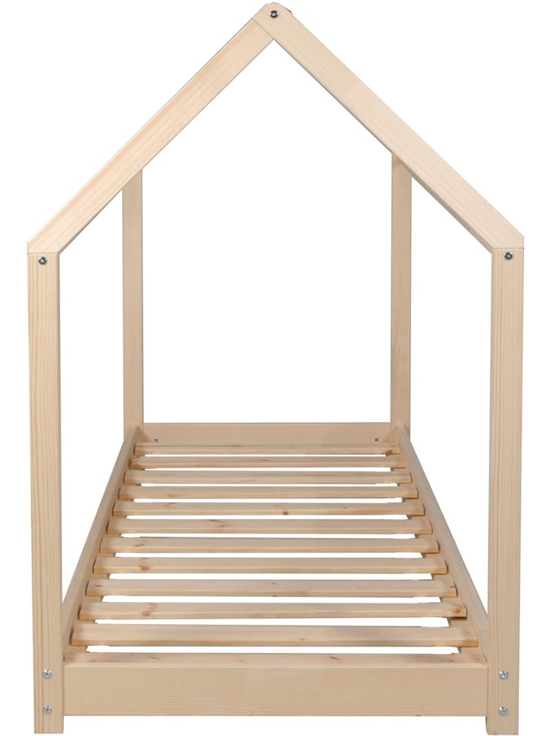 Lit cabane en bois massif Marron clair - Kiabi