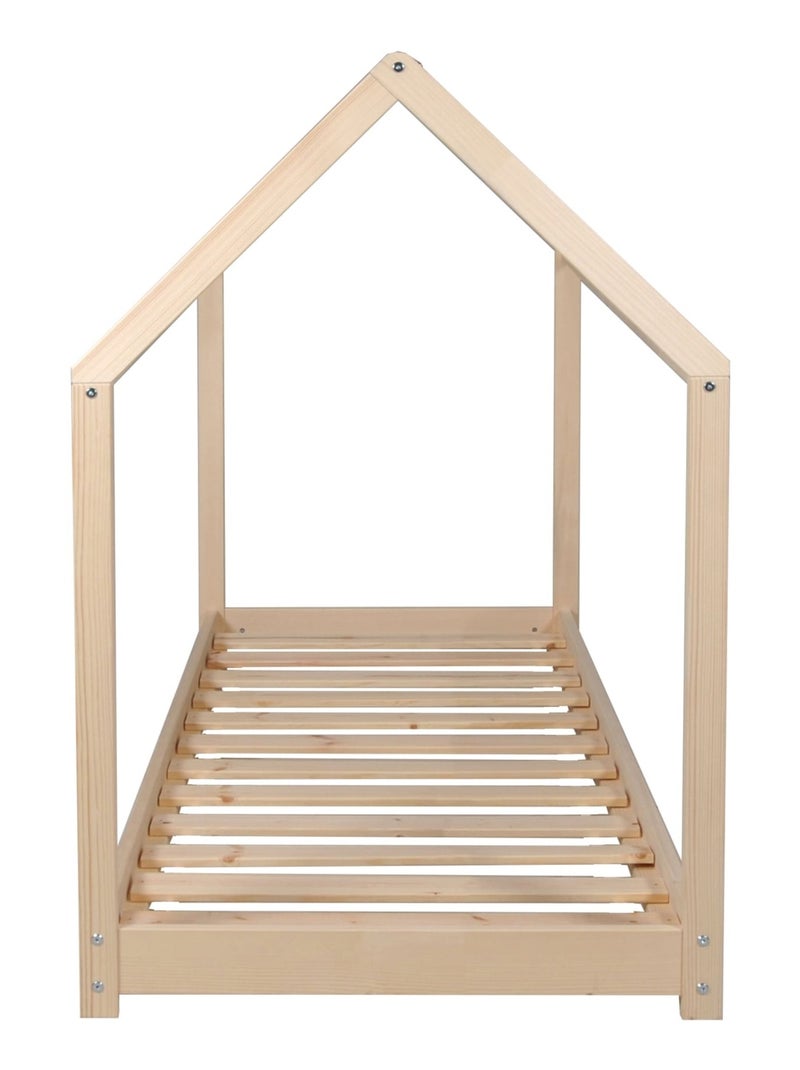 Lit cabane en bois massif Marron clair - Kiabi