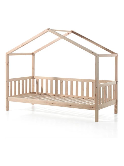 Lit cabane en bois massif - Kiabi