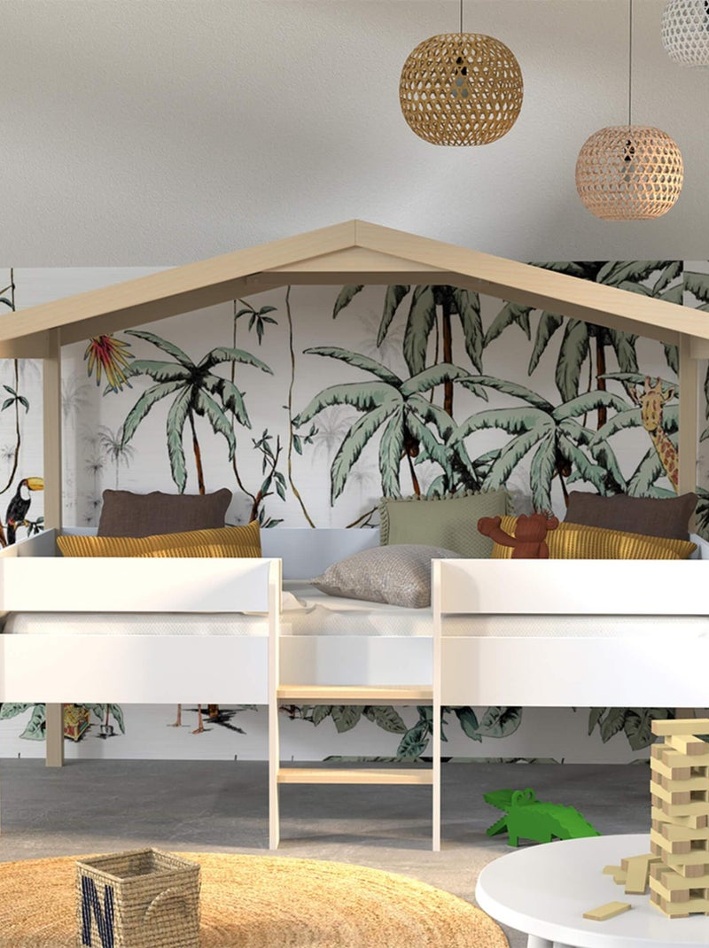 Lit cabane en hêtre massif Marron clair - Kiabi