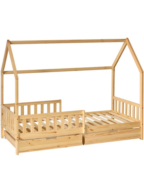 Lit cabane enfant 2 tiroirs BOSCO - Kiabi