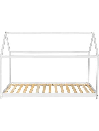 Lit cabane enfant 90 x 190cm pin naturel sommier inclus Tobias