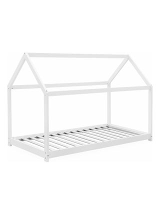 Lit cabane enfant 90 x 190cm pin naturel sommier inclus Tobias