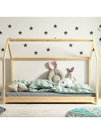 Lit Cabane Enfant Bella - Bois, 160x80cm