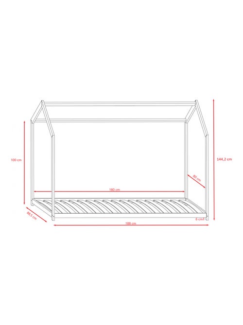 Lit Cabane Enfant Bella, 180x80cm - Kiabi