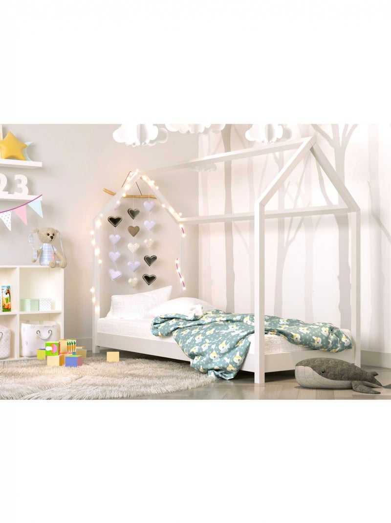 Lit Cabane Enfant Bella, 200x90cm Blanc - Kiabi