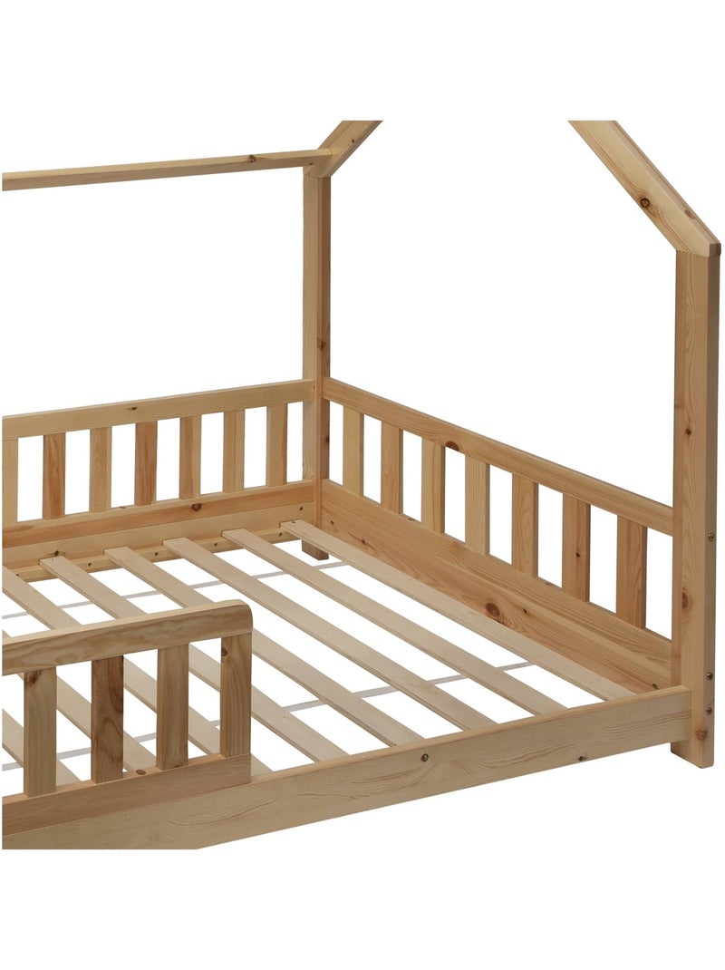 Lit cabane enfant Bois naturel - Kiabi