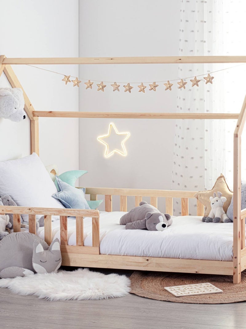 Lit cabane enfant Bois naturel - Kiabi