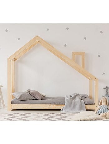 Lit cabane enfant dms 90×180 cm pin massif