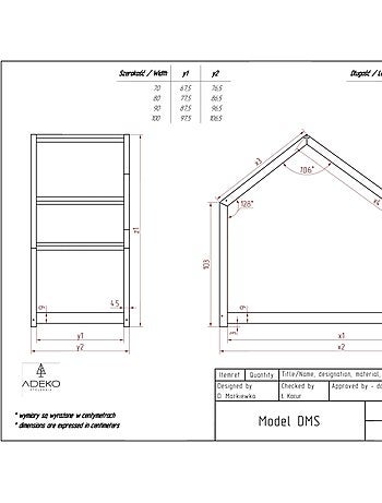 Lit cabane enfant dms 90×180 cm pin massif