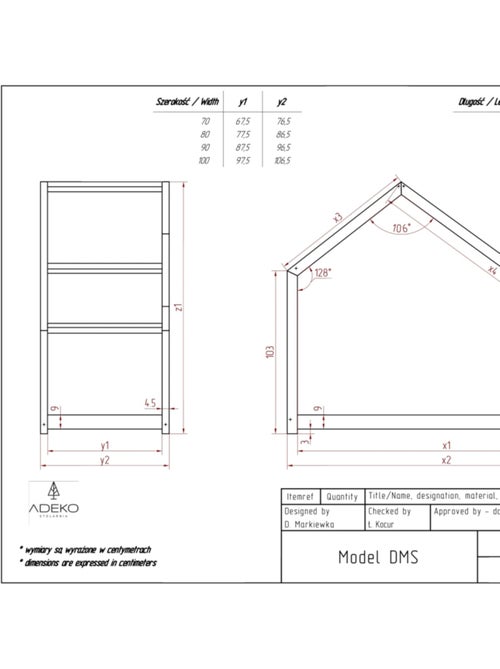 Lit cabane enfant dms 90×180 cm pin massif - Kiabi