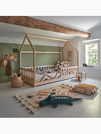 Lit cabane enfant en bois de pin BOSCO