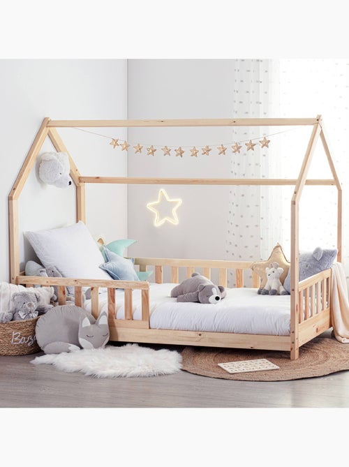 Lit cabane enfant en bois de pin BOSCO - Kiabi