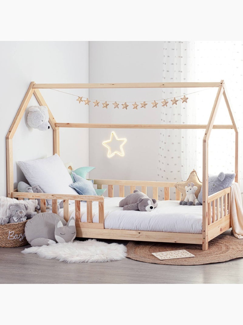 Lit cabane enfant en bois de pin BOSCO Bois naturel - Kiabi