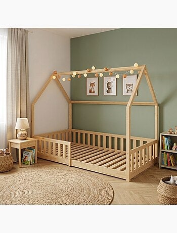 Lit cabane enfant en bois de pin