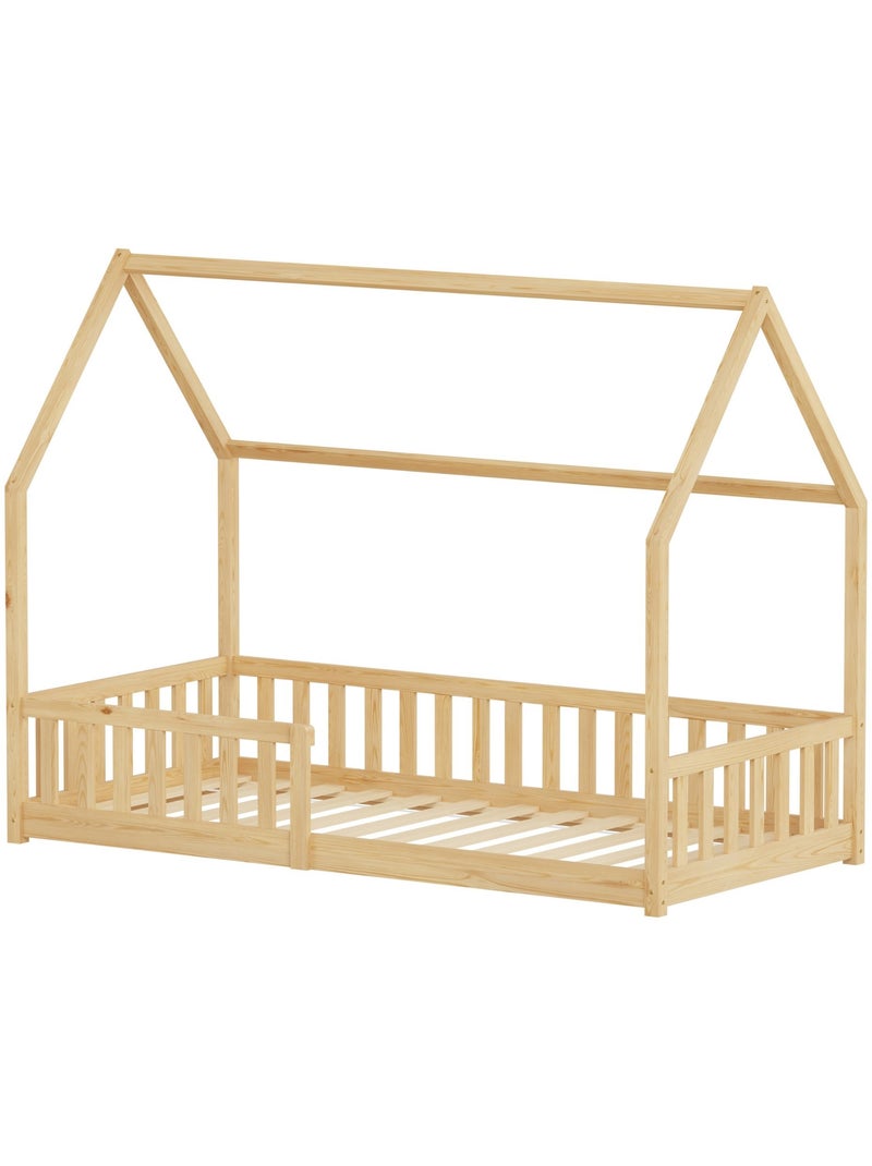 Lit cabane enfant en bois de pin Marron clair - Kiabi