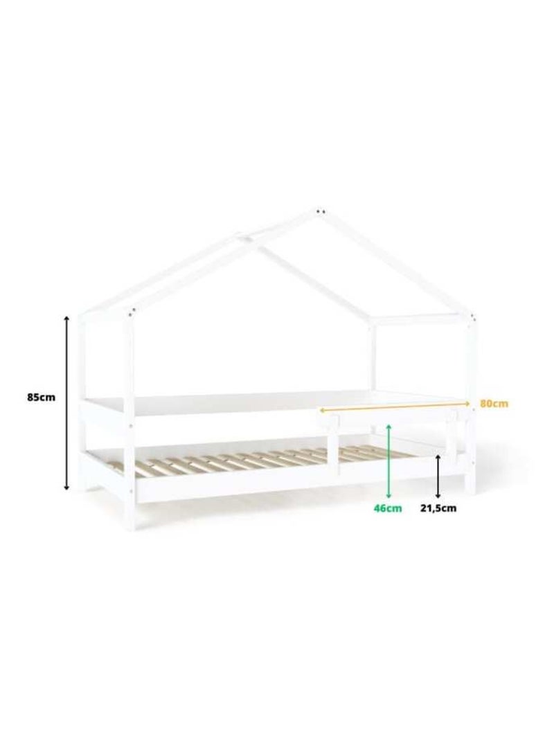 Lit cabane enfant en bois YappyHytte Blanc - Kiabi