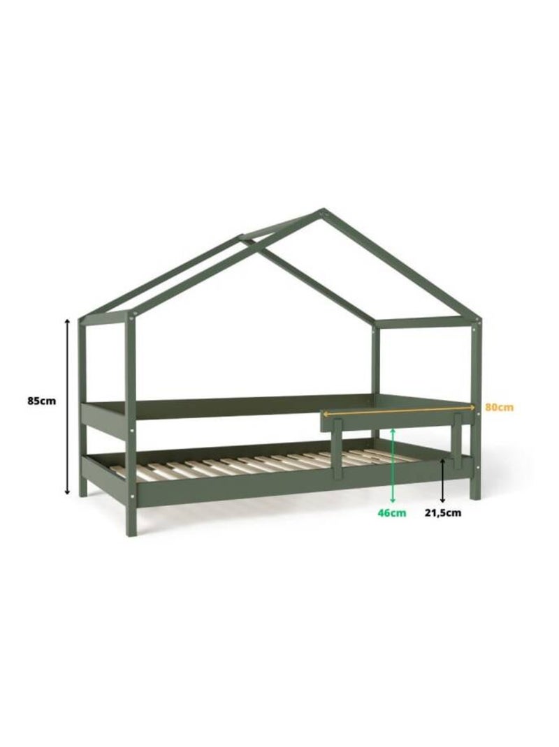 Lit cabane enfant en bois YappyHytte Vert - Kiabi