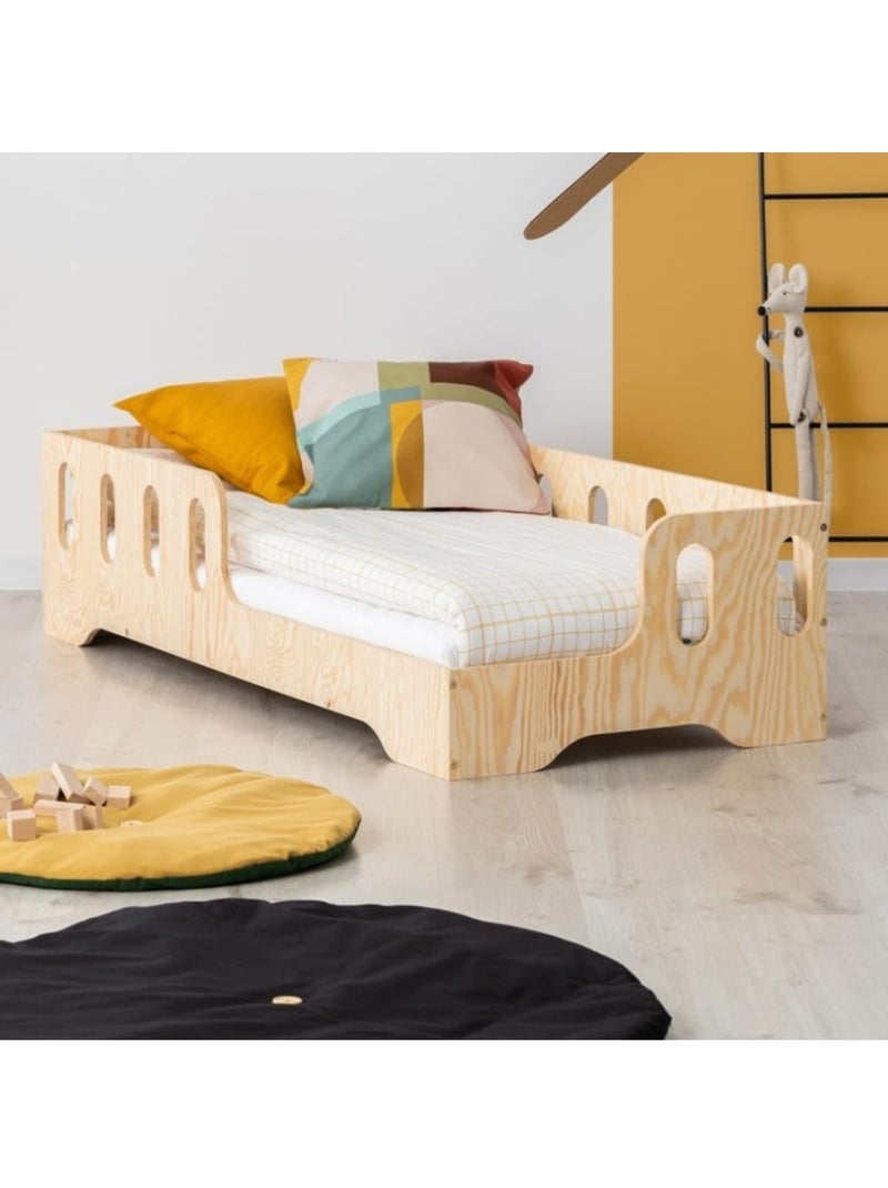 Lit cabane enfant kiki 1 p 70×140 cm contreplaqué Beige - Kiabi