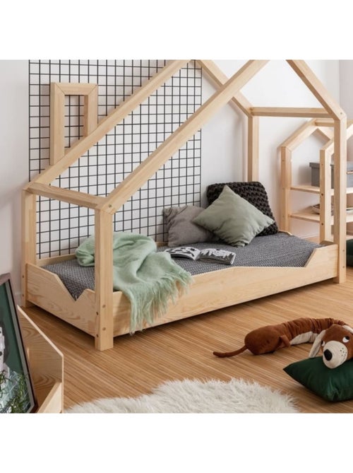 Lit cabane enfant luna a 90×140 cm pin massif - Kiabi